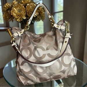 Coach 2009 Brook Op Art Sateen Hobo Signature Shoulder Bag